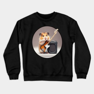 Rock'n'roll hamster playing the guitar Crewneck Sweatshirt